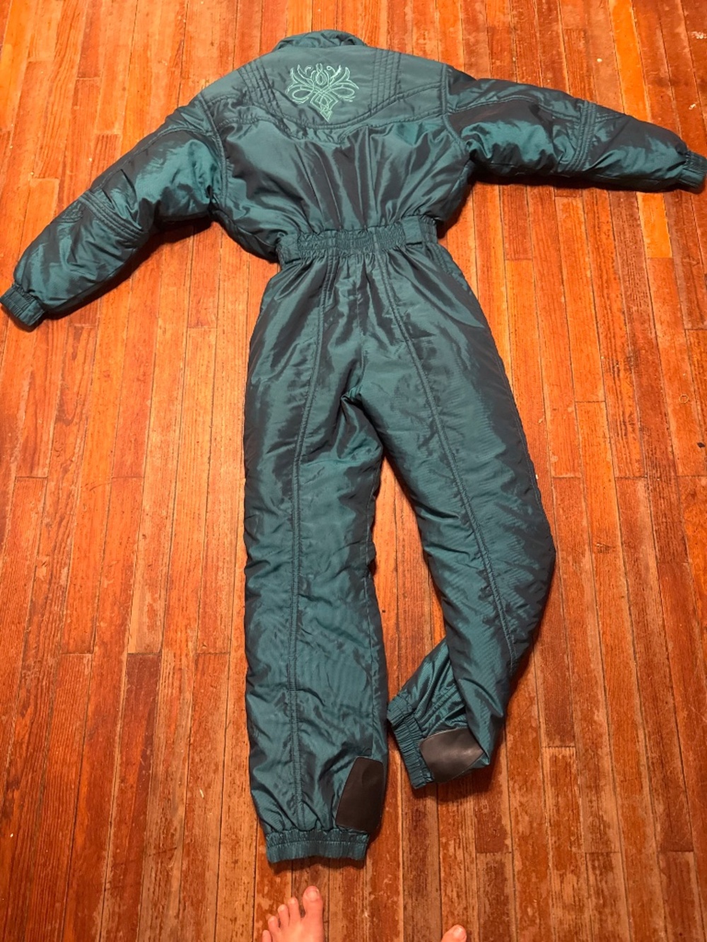 Descente emerald green Ski Suit One Piece Snowsuit Snow Bib Vtg   Retro womens s